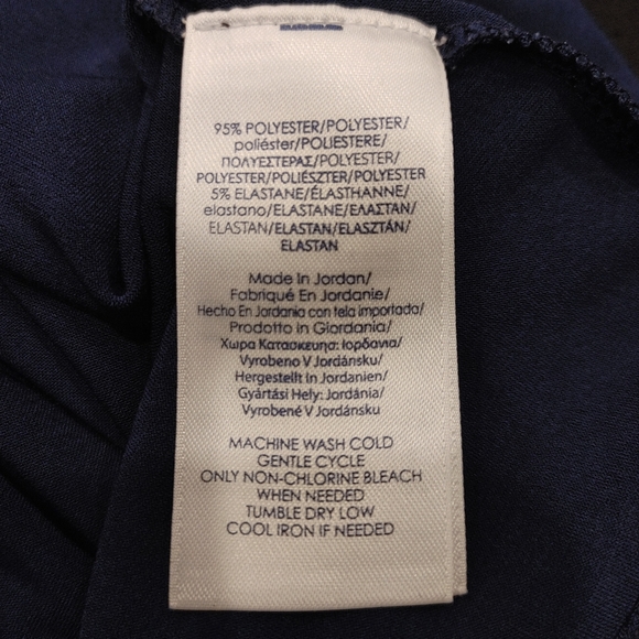 CHAPS CRISS CROSS FRONT HALTER TOP, MARINE NAVY L - Picture 8 of 11